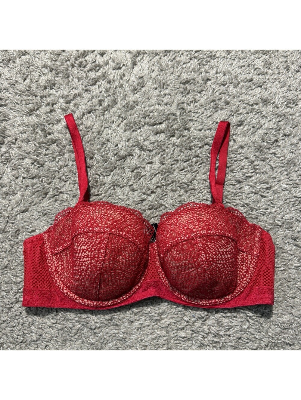 Victoria’s Secret Balconet Red Lace Bustier Bra Size 36C
